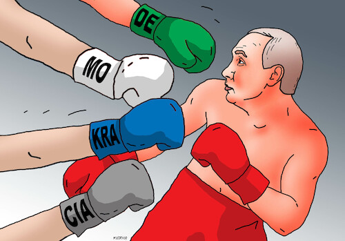Cartoon: putidemok (medium) by Lubomir Kotrha tagged war,sanctions,russia,ukraine,world,war,sanctions,russia,ukraine,world