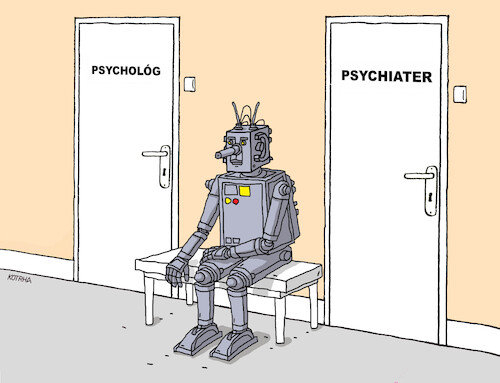 Cartoon: robopsych (medium) by Lubomir Kotrha tagged ai,robots,ai,robots