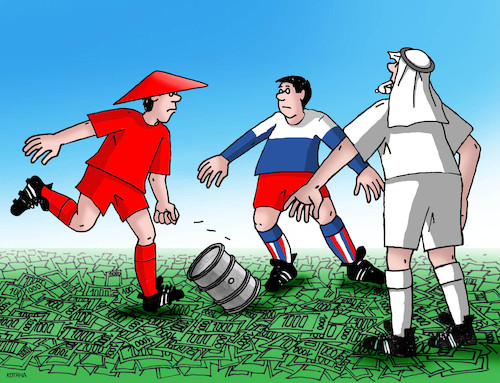 Cartoon: ropafut (medium) by Lubomir Kotrha tagged china,russia,oil,petrojuan,petrodollar,opec,world,europe