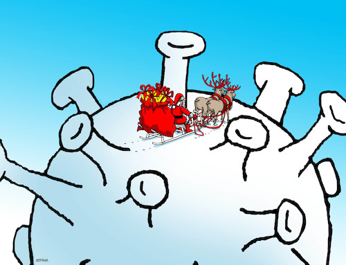Cartoon: santacov20 (medium) by Lubomir Kotrha tagged christmas,santa,claus,winter,covid,christmas,santa,claus,winter,covid