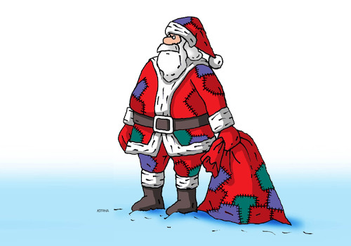Cartoon: santazaplaty (medium) by Lubomir Kotrha tagged christmas,santa,claus