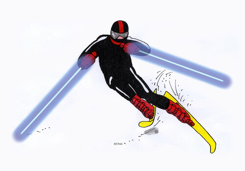 Cartoon: slalomscifi (medium) by Lubomir Kotrha tagged winter,olympic,games,2022,china,winter,olympic,games,2022,china