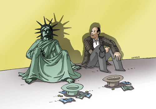 Cartoon: slobody (medium) by Lubomir Kotrha tagged usa,liberty,crisis