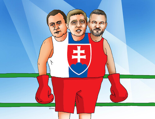 Cartoon: slovakbox23 (medium) by Lubomir Kotrha tagged slovakia,elections,new,government,greek,way,debts,slovakia,elections,new,government,greek,way,debts