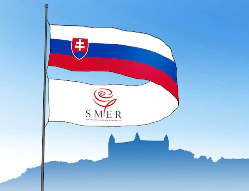 Cartoon: smer2023 (medium) by Lubomir Kotrha tagged slovakia,elections,slovakia,elections