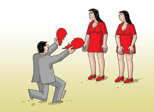Cartoon: srdcotrh-far (medium) by Lubomir Kotrha tagged may,love,woman,man,may,love,woman,man