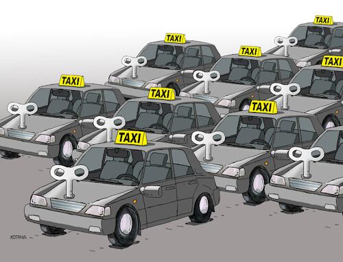Cartoon: taximat (medium) by Lubomir Kotrha tagged taxi,car,automatic,drive,taxi,car,automatic,drive