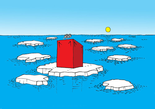 Cartoon: tribukryh (medium) by Lubomir Kotrha tagged earth,climate,changes,warming,melting,glaciers