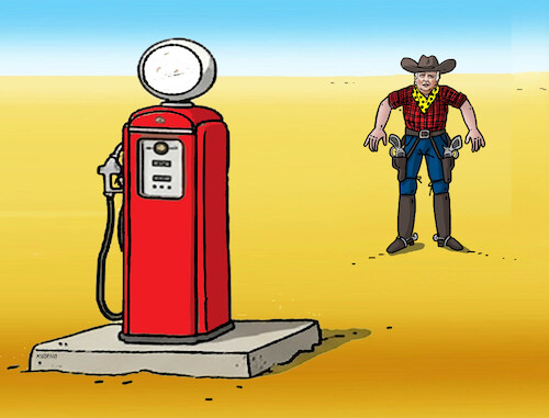 Cartoon: trumpstrel2 (medium) by Lubomir Kotrha tagged trump,oil,war,price,trump,oil,war,price