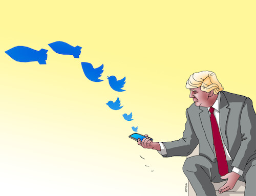 Cartoon: trumptwit (medium) by Lubomir Kotrha tagged trump,twitter,usa