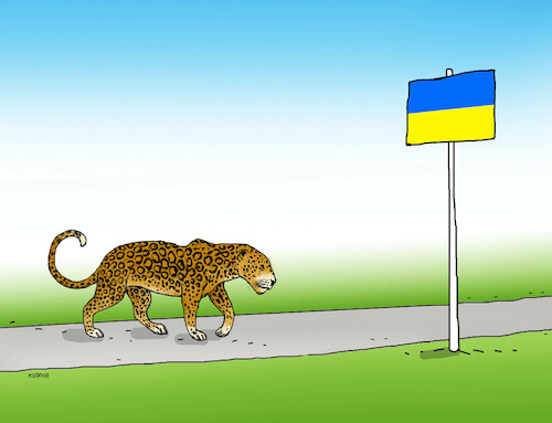 Cartoon: ukratankleo (medium) by Lubomir Kotrha tagged ukraine,russia,the,war,tanks,leopard,ukraine,russia,the,war,tanks,leopard