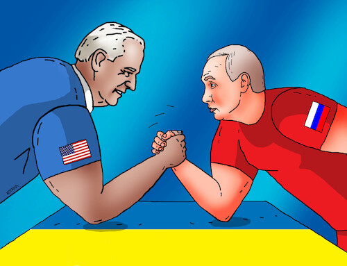 Cartoon: ukrusa (medium) by Lubomir Kotrha tagged ukraine,russia,usa,putin,biden,eu,nato,war,peace,ukraine,russia,usa,putin,biden,eu,nato,war,peace