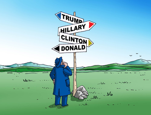 Cartoon: usaelections (medium) by Lubomir Kotrha tagged hillary,clinton,usa,fbi,election,donald,trump