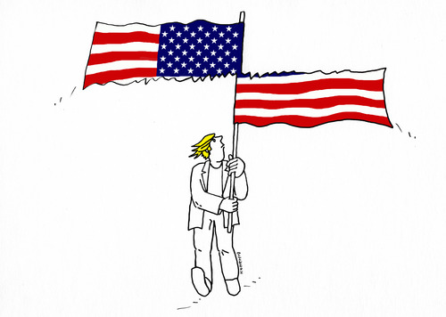 Cartoon: usaflagtrh (medium) by Lubomir Kotrha tagged usa,flag,trump,president,people