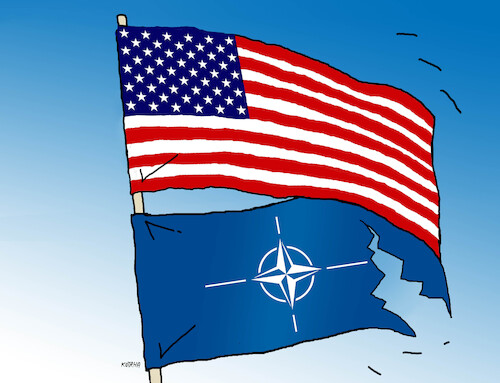 Cartoon: usanatoflag26 (medium) by Lubomir Kotrha tagged usa,nato,trump,eu,usa,nato,trump,eu