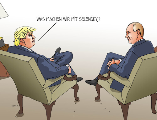 Cartoon: Donald Trump Vladimir Putin Ukra (medium) by Lubomir Kotrha tagged donald,trump,vladimir,putin,ukraine,war,peace,donald,trump,vladimir,putin,ukraine,war,peace