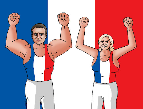 Cartoon: france elections 2 (medium) by Lubomir Kotrha tagged france,elections,macron,le,pen,france,elections,macron,le,pen
