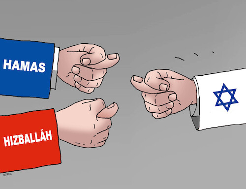 Cartoon: Middle East conflict (medium) by Lubomir Kotrha tagged middle,east,conflict,israel,palestine,hamas,hezbollah,lebanon,iran,middle,east,conflict,israel,palestine,hamas,hezbollah,lebanon,iran