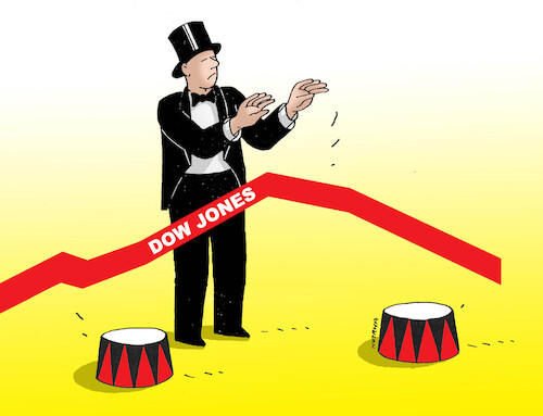 Cartoon: Wall Street Dow Jones (medium) by Lubomir Kotrha tagged wall,street,dow,jones,wall,street,dow,jones