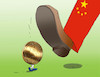 Cartoon: chinabit21 (small) by Lubomir Kotrha tagged bitcoin,china,dollar,euro,libra