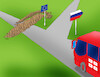 Cartoon: gruzbus (small) by Lubomir Kotrha tagged georgia,elections,democracy,european,union,russia