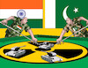 Cartoon: indipakis (small) by Lubomir Kotrha tagged india,pakistan,water,terorism,war