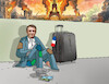 Cartoon: macron26 (small) by Lubomir Kotrha tagged france,unrest,protests,looting