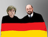 Cartoon: merkelflag (small) by Lubomir Kotrha tagged germany,elections,wahlen,merkel,schulz,eu