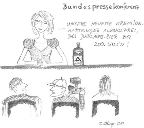 Cartoon: Neues bei Hartz IV (medium) by Ullinger tagged hartziv,leyen,vonderleyen,alkohol,arbeitsministerium,pressekonferenz