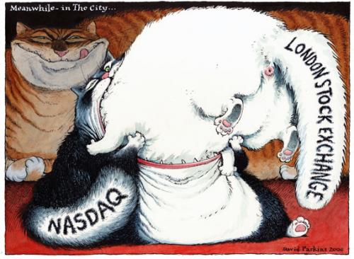 Cartoon: Fat Cats (medium) by DavidP tagged nasdaq,stock,exchange,fat,cats