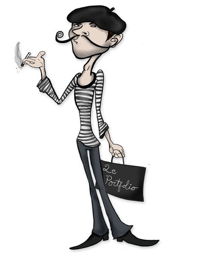Cartoon: Le Portfolio (medium) by katiehampton tagged french,guy