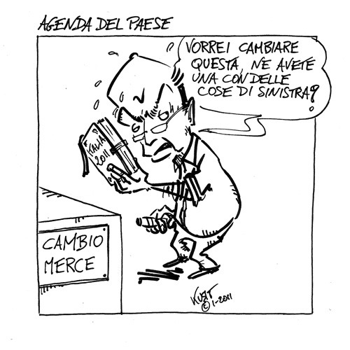 Cartoon: Agenda del Paese (medium) by kurtsatiriko tagged bersani
