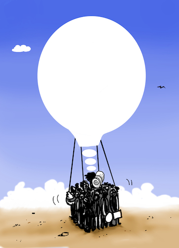 Cartoon: dream (medium) by kotbas tagged migration,immigrant,refugee,way,war,peace,idea,dream