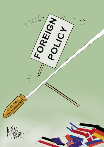 Cartoon: foreign policy (medium) by kotbas tagged error,hata,selection,investment,policy