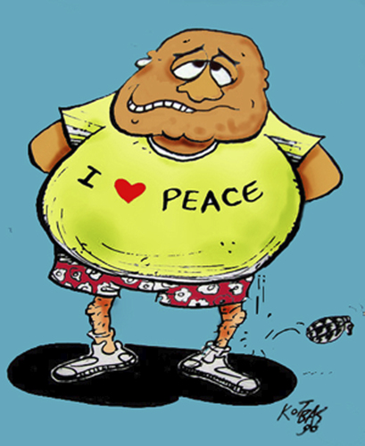 Cartoon: Peace (medium) by kotbas tagged fake,peace,bomb