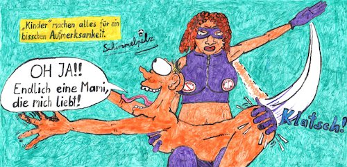 Cartoon: bdsMütter (medium) by Schimmelpelz-pilz tagged domina,sado,maso,bdsm,herrin,sub,submissive,hintern,po,arsch,versohlen,klatschen