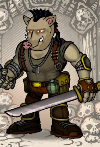 Cartoon: Boar head - Wildschweinkopf (medium) by Schimmelpelz-pilz tagged game,computer,pc,steam,fury,unleashed,boar,wild,pig,swine,action,spiel,schwein,wildschwein,eber