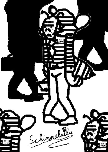 Cartoon: Der Mensch - The Human (medium) by Schimmelpelz-pilz tagged human,society,gorilla,humanity,social,work,working,worker,bee,antenna,antennaes,stripe,stripes,sting,monkey,ape,briefcase,gedicht,biene,mensch,menschheit,gesellschaft,sozial,arbeit,arbeiter,brieftasche,aktenkoffer,streife,stachel,affe,menschenaffe,antenne,antennen
