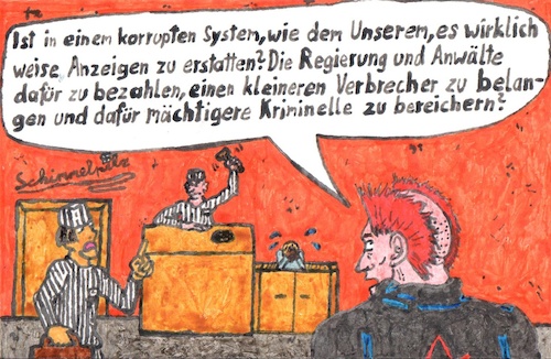 Cartoon: Käufliche Justitia (medium) by Schimmelpelz-pilz tagged käuflich,ungerecht,justitia,kriminalität,korruption,polizei,anwalt,anwälte,bestechlichkeit,bestechlich,system,corruption,police,cops,pigs,lawyer,injustice,punk,court,gericht,judge,richter,bribe