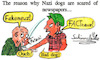 Cartoon: Fact-News (small) by Schimmelpelz-pilz tagged skinhead,punk,double,mohawk,newspaper,newspapers,dog,taming,fakenews,bashing,smashing,hitting,hit,smash,bash