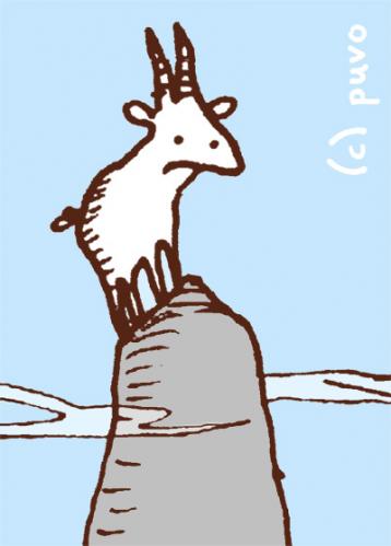 Cartoon: Bergziege. (medium) by puvo tagged berg,ziege,mountain,goat