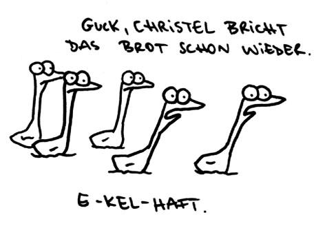 Cartoon: Brot brechen. (medium) by puvo tagged enten,brot,brechen