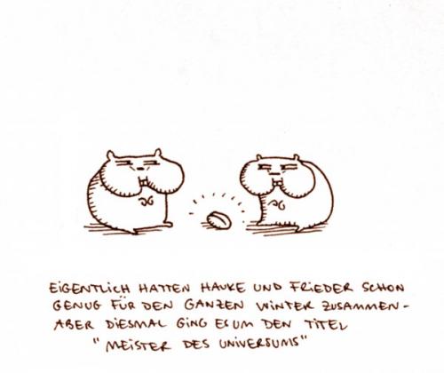 Cartoon: Hamster of Universe. (medium) by puvo tagged hamster,master,of,universe,meister,des,universums,vorrat,herbst,winter,autumn,supply,