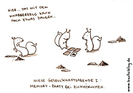 Cartoon: Memory. (medium) by puvo tagged eichhörnchen,squirrel,memory,gesellschaftsabend