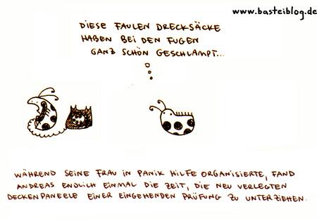 Cartoon: Paneele (medium) by puvo tagged käfer,bug,panic,panik,paneele,panel,decke,ceiling