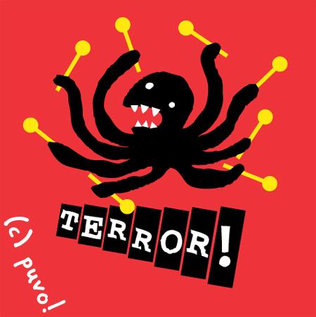 Cartoon: Terror (medium) by puvo tagged terror,oktopus,krake,octopus,xylophon,xylophone