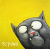 Cartoon: Alberne Katze. (small) by puvo tagged katze cat grimasse gurn face gesicht
