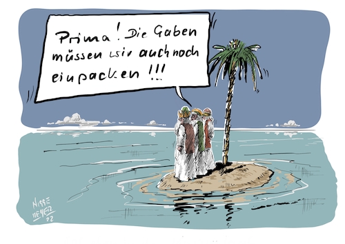 Cartoon: Die Vorbereitungen... (medium) by Jori Niggemeyer tagged heiligedreikönige,kurzurlaub,termindruck,stress,dreikönigstag,insel,verschollen,abstandsregeln,cocid19,coronaschutzverordnung,corona,christlichefeiertage,katholischekirche,gott,kirche,cartoonist,satire,humor,joricartoon,niggemeyer,cartoonart,illustration,illustrator,karikatur,cartoonstyle,cartoondrawing,cartoonnetwork,witzigebilder,cartoon,heiligedreikönige,kurzurlaub,termindruck,stress,dreikönigstag,insel,verschollen,abstandsregeln,cocid19,coronaschutzverordnung,corona,christlichefeiertage,katholischekirche,gott,kirche,cartoonist,satire,humor,joricartoon,niggemeyer,cartoonart