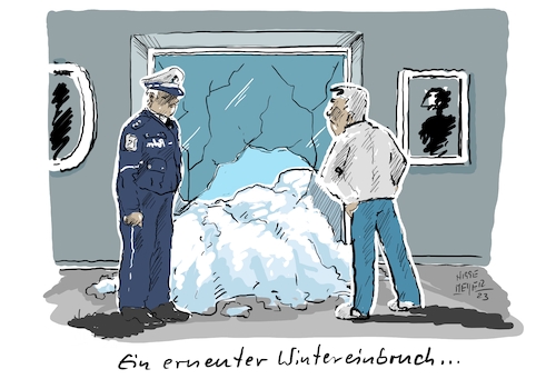 Cartoon: Ein erneuter ... (medium) by Jori Niggemeyer tagged winter,einbruch,wintereinbruch,schnee,kriminalität,kälte,fenster,natur,winter,einbruck,wintereinbruch,kriminalität,kälte,fenster,natur