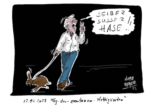 Cartoon: Heute ist... (medium) by Jori Niggemeyer tagged heuteist,tagderspontanennettigkeiten,spontan,spontaneität,nettigkeit,hase,freundlich,freundlichkeit,heuteist,tagderspontanennettigkeiten,spontan,spontaneität,nettigkeit,hase,freundlich,freundlichkeit,mann